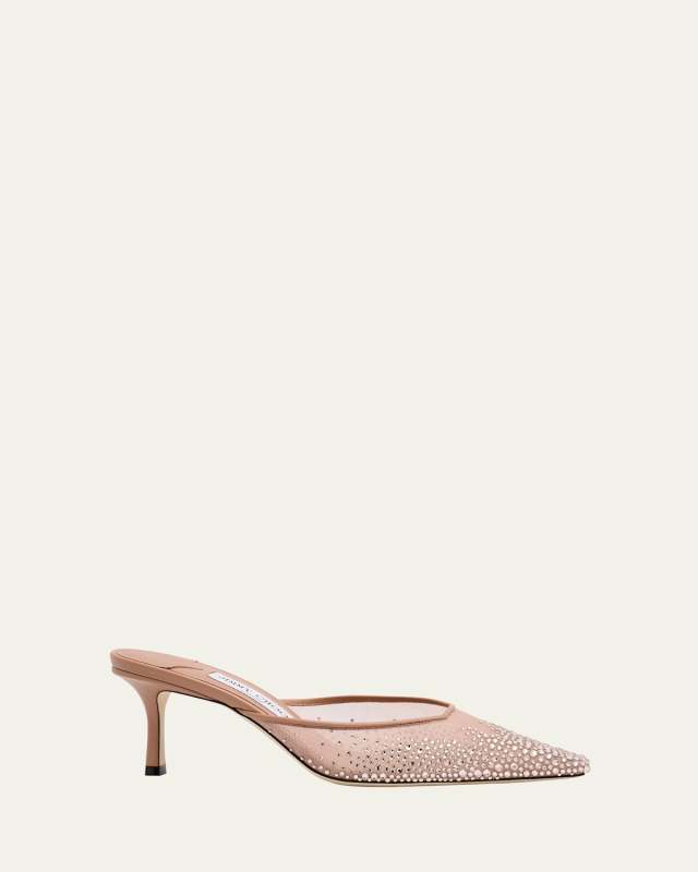 Vivi Crystal Mesh Mule Pumps
